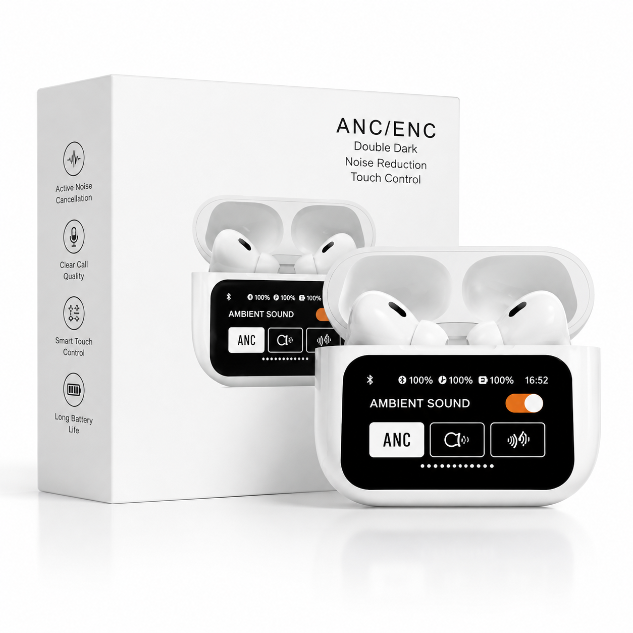 Air A9 Pro Digital Display Case Airpods / ANC/ENC Touch Screen Wireless Earbuds