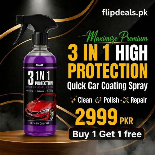 High Protection Quick Car Coat Ceramic 3 In 1 Coating Spray (120 ML) BUY ONE GET ONE FREE