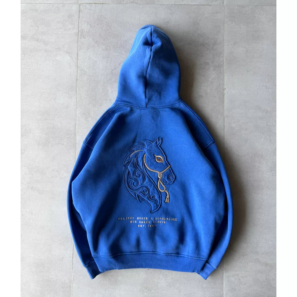 noble horse design hoodie, white color