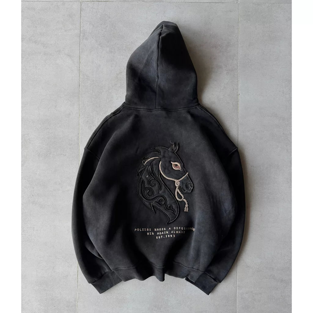 noble horse design hoodie, white color