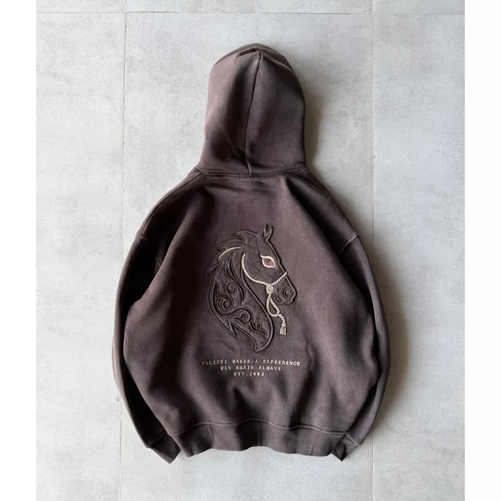 noble horse design hoodie, white color