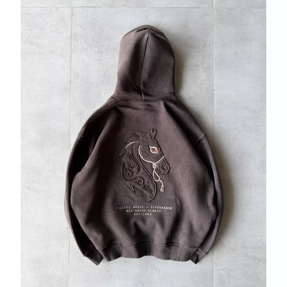 noble horse design hoodie, white color