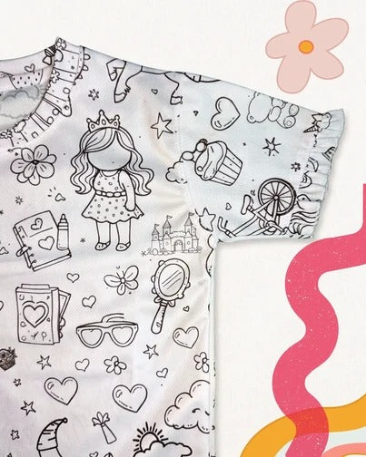Washable Coloring T-Shirt for Kids 🎨 Color → Wash → Reuse Again!