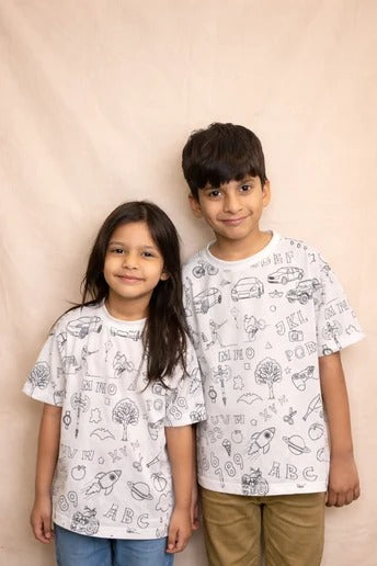 Washable Coloring T-Shirt for Kids 🎨 Color → Wash → Reuse Again!