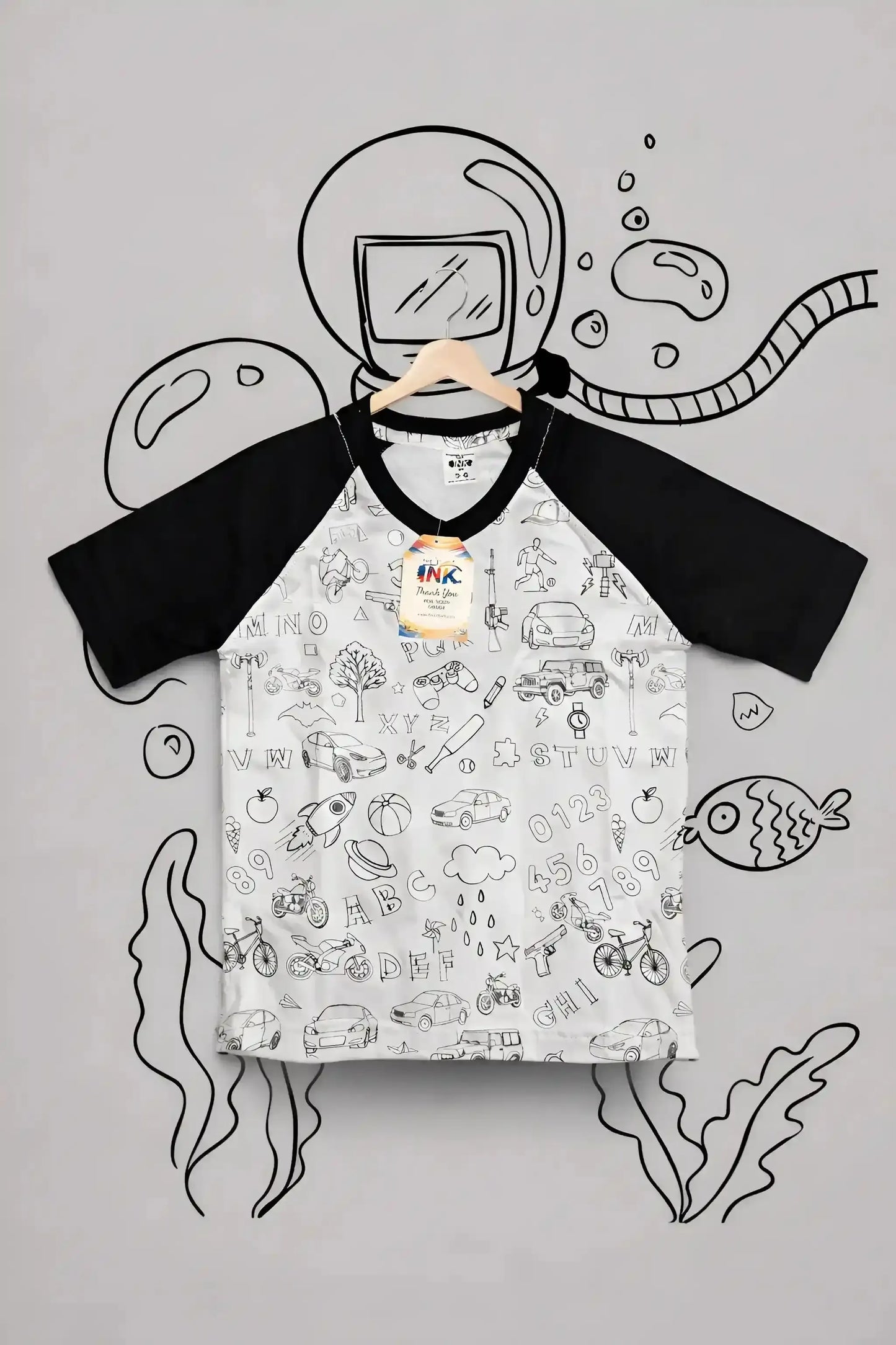 Washable Coloring T-Shirt for Kids 🎨 Color → Wash → Reuse Again!